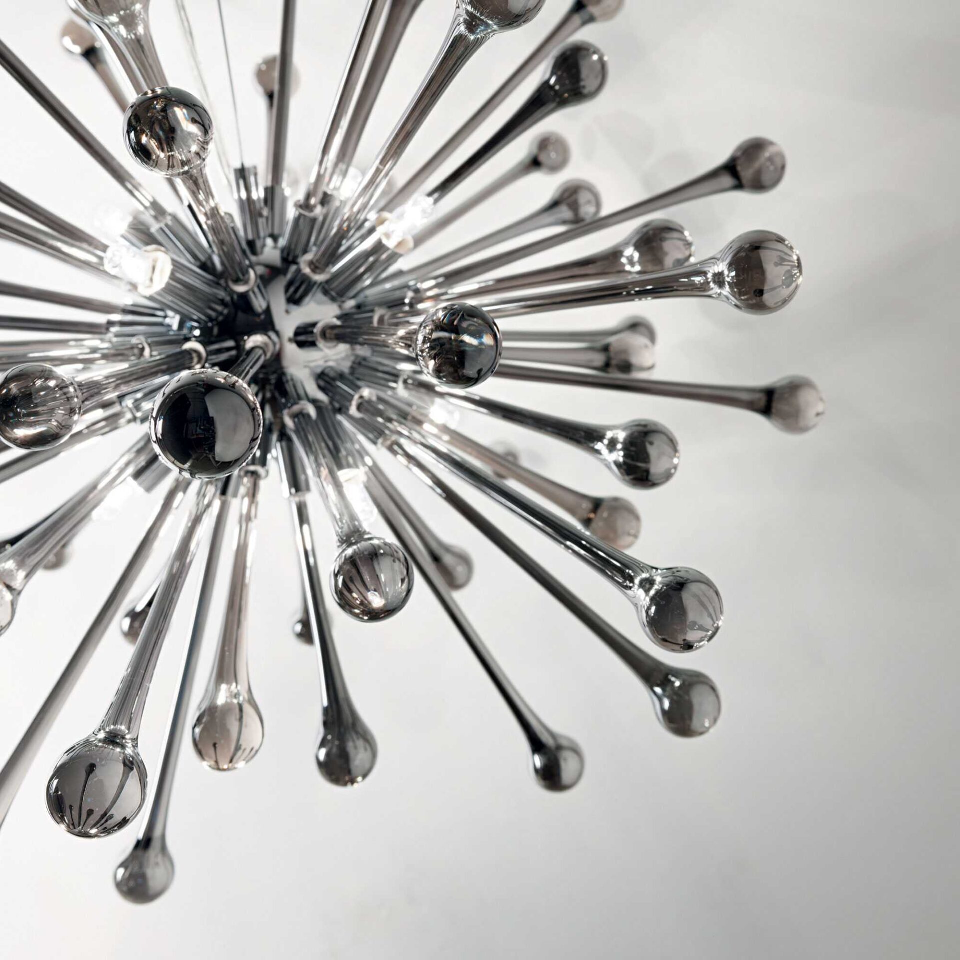 Pauline suspension metal chrome smoky glass modern design lighting shop Eliana Osito Valencia