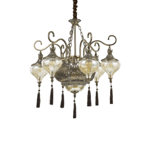 Harem suspension antique brass blown amber glass lighting design modern classic shop Eliana Osito Valencia