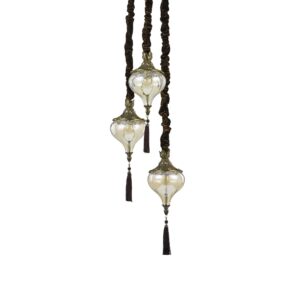 Harem suspension antique brass blown amber glass lighting design modern classic shop Eliana Osito Valencia