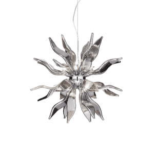 Leaves suspension smoky white blown glass design lighting modern classic shop Eliana Osito Valencia