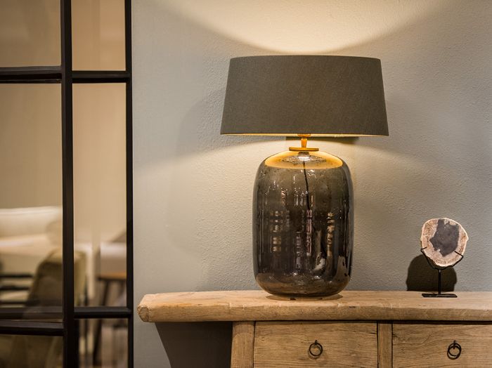 Lisoa lamp handblown glass linen modern design lighting classic shop Eliana Osito Valencia