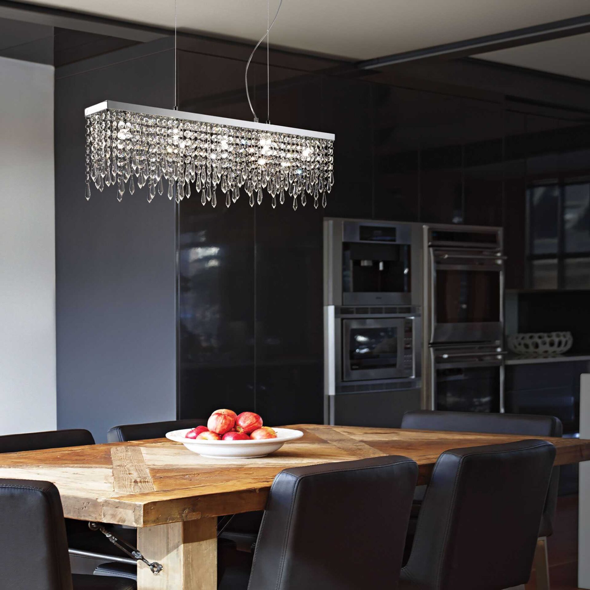 Gemini suspension crystal chrome lighting design modern classic shop Eliana Osito Valencia