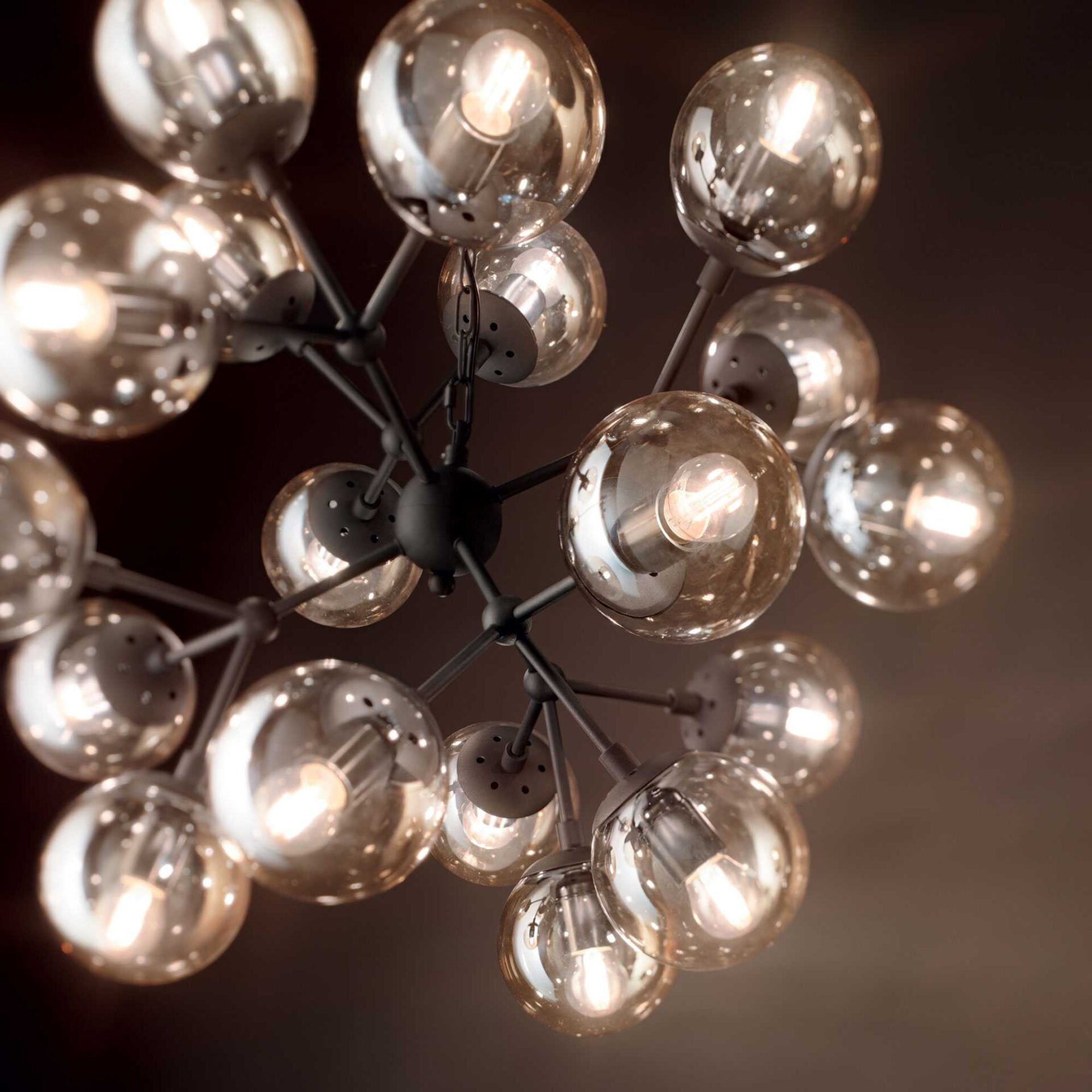 Kepler suspension metal smoky glass lighting design modern classic shop Eliana Osito Valencia