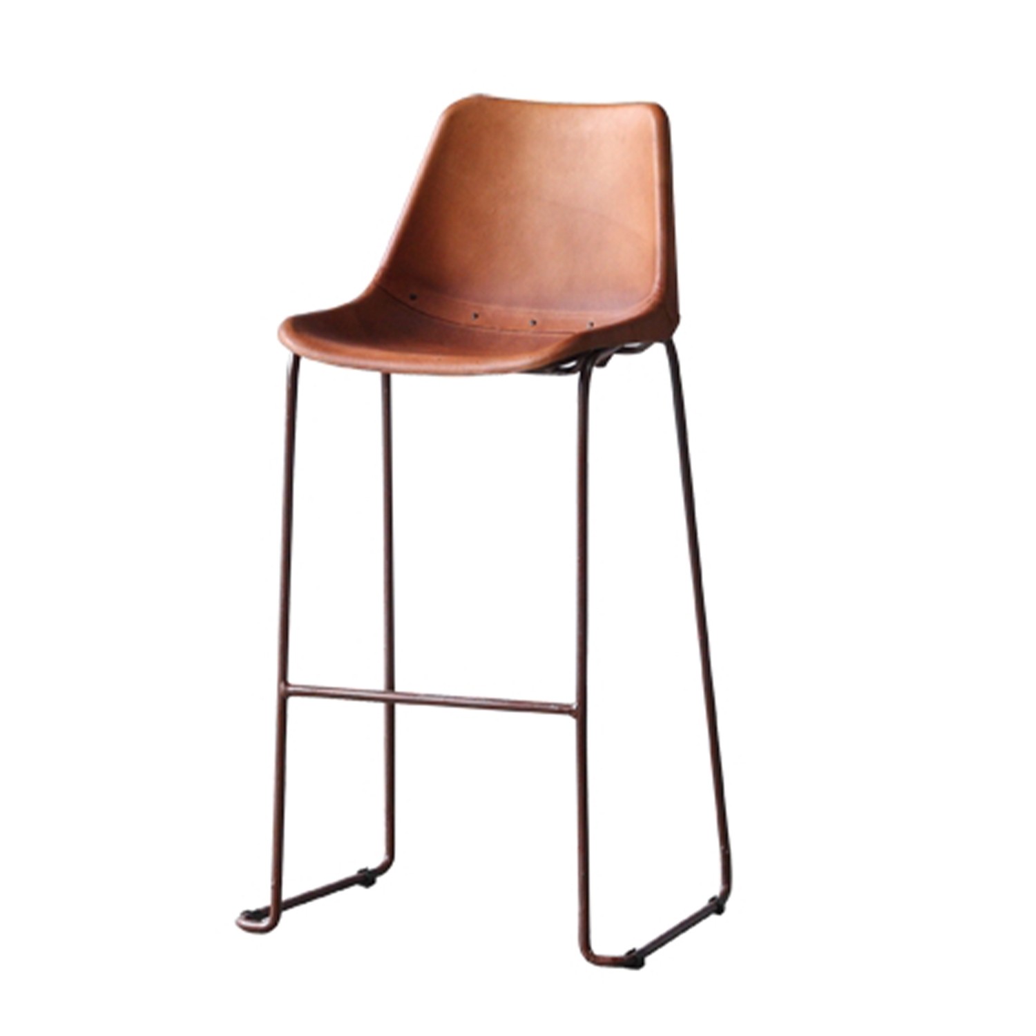 Vintage taburete bar cuero hierro tienda Osito Eliana Valencia