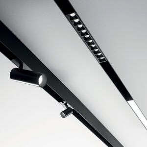 ARCA Sistema lineal de aluminio extruido compatible con una amplia gama de luminarias. ARCA está disponible en versiones para insertar en el interior de techos de cartón yeso, fijada al techo o suspendida. Se puede elegir entre distintas longitudes y es compatible con numerosos módulos de iluminación, como se muestra en las fotos de abajo, de 3000K o 4000K, con tecnología LED. Un sistema adecuado para la iluminación profesional, donde se requiere un diseño moderno, como tiendas y oficinas. Descubra la gama completa en nuestro showroom.