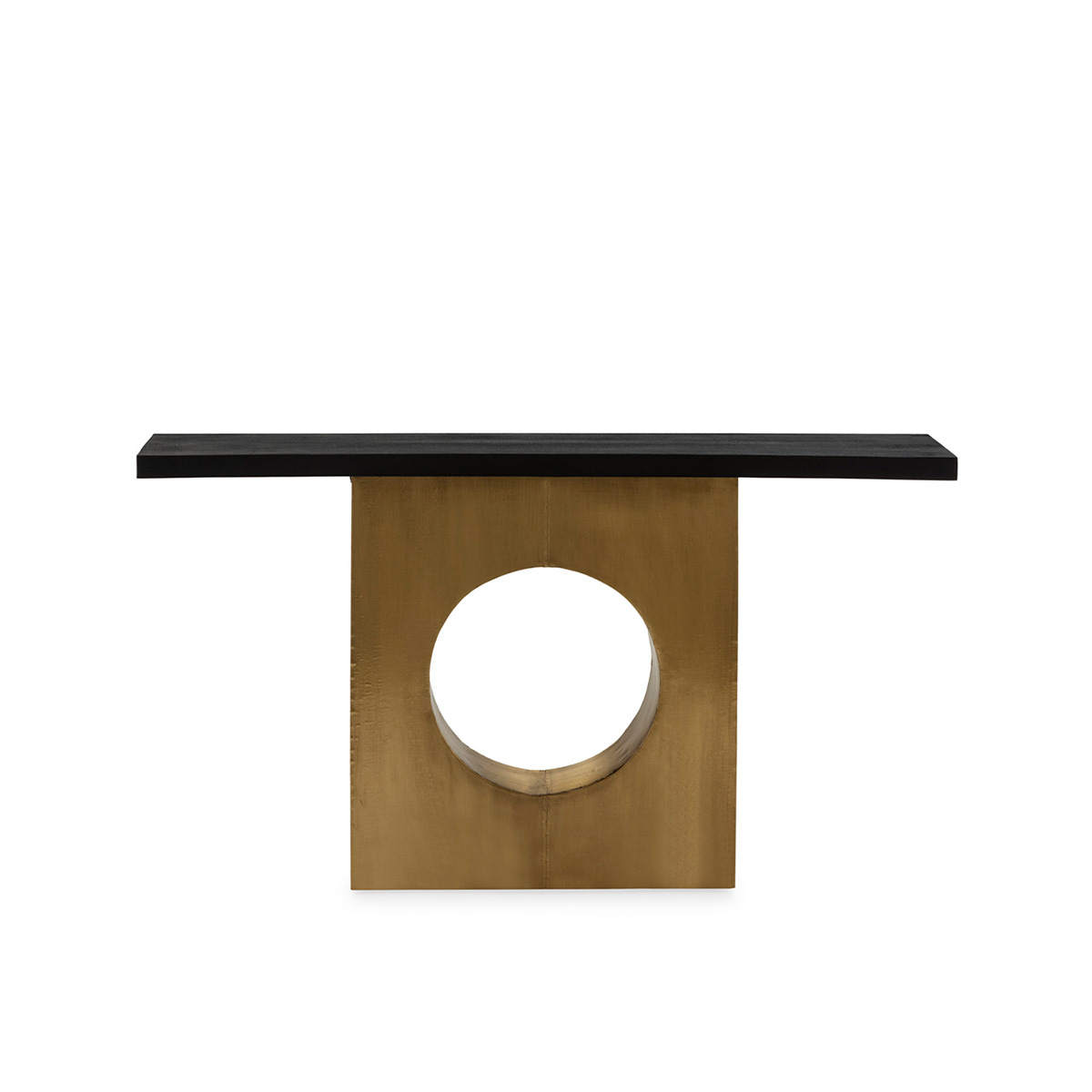 RING brass and mango wood console, for sale at the Decoration Insolite furniture store, El Osito, L'Eliana, Valencia