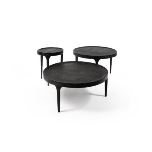 SEVEN black metal side & coffee tables, for sale at the Decoration Insolite furniture store, El Osito, L'Eliana, Valencia